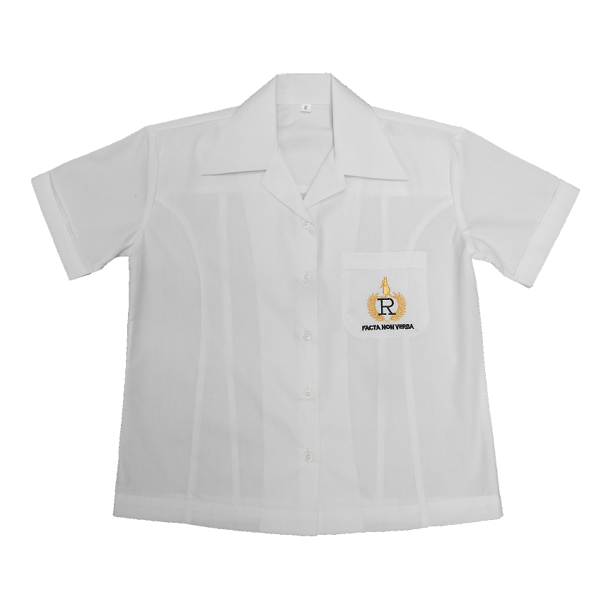 RANDWICK GIRLS - BLOUSE WHITE SHORT SLEEVE WITH CREST - Wileys Uniforms
